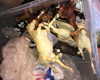 box of body quality toy horses(scratched and played with)
