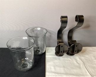 • Glass & Metal Candle Wall Sconces