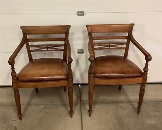 Carved Wood Arm Chairs
