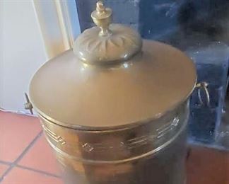 Large brass covered urn