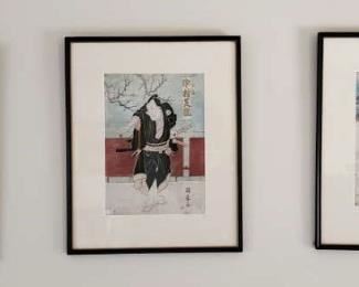 Three Japanese woodblock prints- Kunisada and Utagawa 