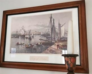 Nicely framed View of Boston print