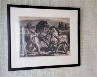 Two etchings by Harry Wickey