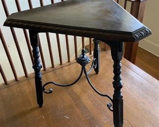 Iron base antique tripod table