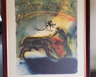 Salvador Dali- “Tauromachie”. Color lithograph. Pencil signed. E.A. Artist edition.