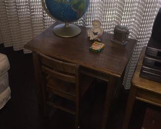 One of two vintage Childs school desks.