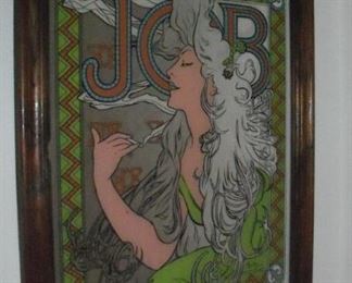Alphonse Mucha framed bar mirror