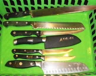 Knives by Solingen, L.C. Germain, F. Dick, Anolon, Kitchen Aid & Farberware