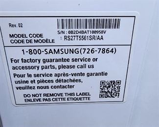 Information on Smart Refrigerator (Previous Picture) Manufactured Jan. 2022  