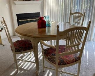White Washed Table and Chair Set