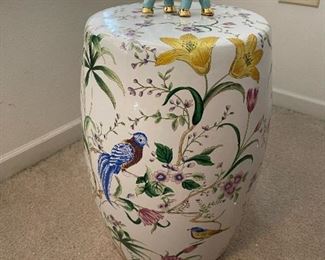 Garden Stool with Ceramic Elephant