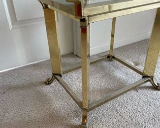 Hollywood Regency Style Glass Topped Table