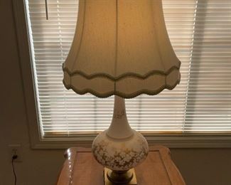Vintage White and Gold French Provincial Table Lamp