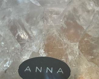 ANNA Cracked Glass Gold Outlined Trinket Dish