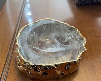 ANNA Cracked Glass Gold Outlined Trinket Dish