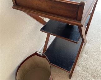 Pottery Barn Leather Covered Three Tier X Stand