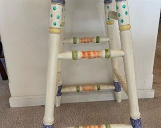 Hand Painted Stool Signed by Jan Sheets