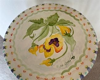 Hand Painted Stool Signed by Jan Sheets