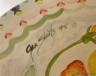 Hand Painted Stool Signed by Jan Sheets