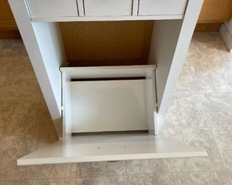 Kitchen Island Butcher Block Topped - Garbage Can Holder