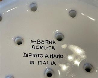 Deruta Ceramic Colander - Ricco Deruta Pattern with Decorative Lemons