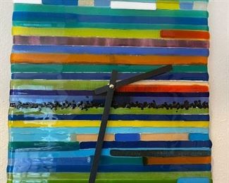 Stain Glass Square Clock