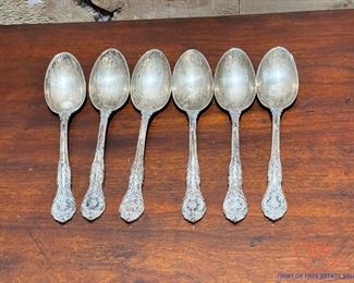 GORHAM Sterling Silver King Edward Pattern Spoons - Set of 6