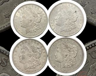 1921 Silver MORGAN Dollars - LOT OF 4