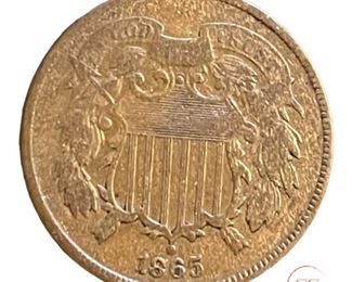 1865 Two Cent Coin / Piece