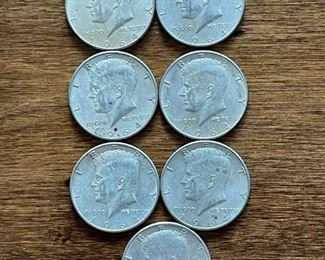 SILVER Kennedy Half Dollars (1964) - LOT OF 7