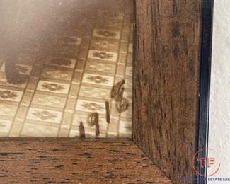 Antique 1918 Family Photograph in Wood Frame