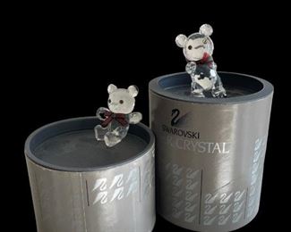 Swarovski Crystal Kris Bear Figurines - SET OF 2