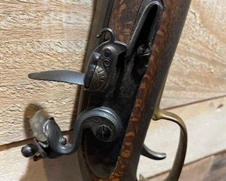 Antique Kentucy Flintlock Long Rifle - .50 Caliber