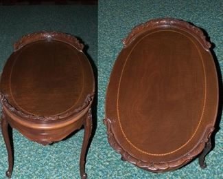 Oval coffee table with beautiful inlay work