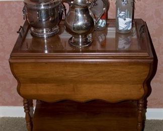 Drop leaf tea cart