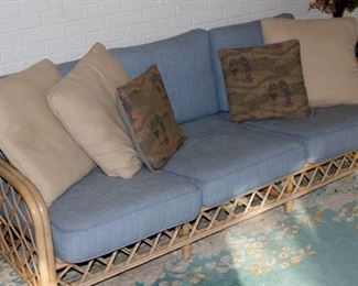 Rattan sun room sofa