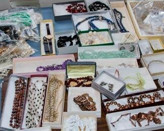 Boxes and boxes of costume jewelry.