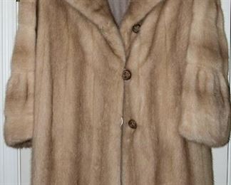 Knee length light mink coat