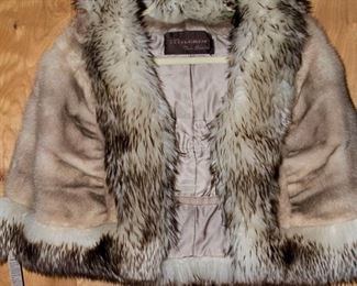 Sassy mink stole with fox trim