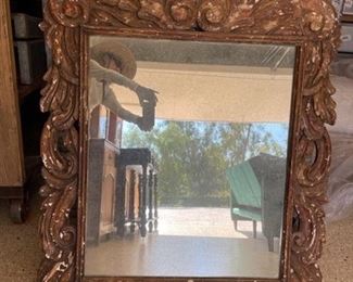 Large Spanish Rustic mirror - hand carved