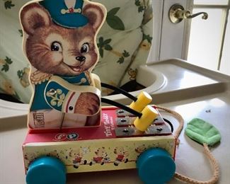 Fisher Price Xylophone Tiny Teddy Pull Toy 