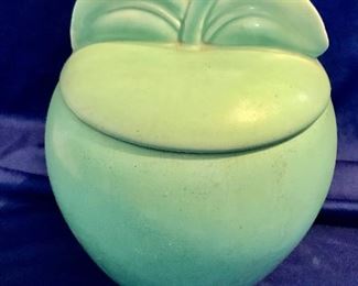 Vintage Green Apple Cookie Jar 