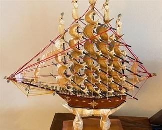 Ship made of crab shells