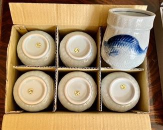 Porcelain Nakagama cups - set of 6; original box