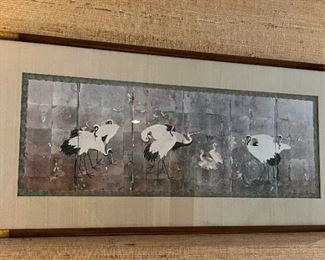 Framed heron print