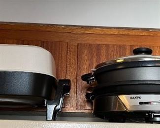 Presto electric fry pan and Sanyo Multi-Cookerer HPS MC3.  Both are brand new