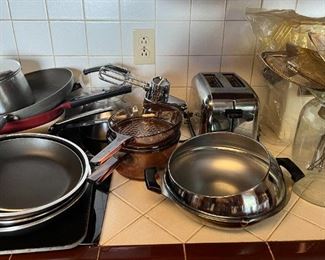 Nice pots & pans: Calphalon, Revere Ware, Circulon, Japanese skillets