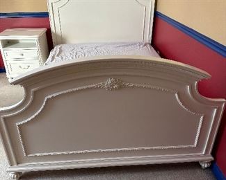 5 Pc Smartstuff "Gabriella" Collection White Girls Bedroom Set. Twin Bed , Nightstand (Night Stand opens in the back with a charging station) Desk with Hutch and Storage Chair. Tall Armoir with Mirror and Jewerly Hangers.