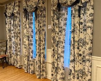 6 Custom Panels with 3 Valances. 97"x46" Each