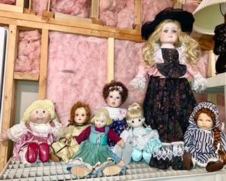 Vintage collectible dolls (ceramic & cloth)